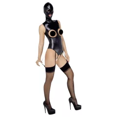 Bad Kitty - otvorený body a maska na orálny sex - čierna