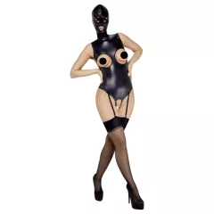 Bad Kitty - otvorený body a maska na orálny sex - čierna