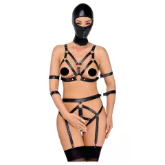 Bad Kitty - erotická súprava na telo s maskou - čierna