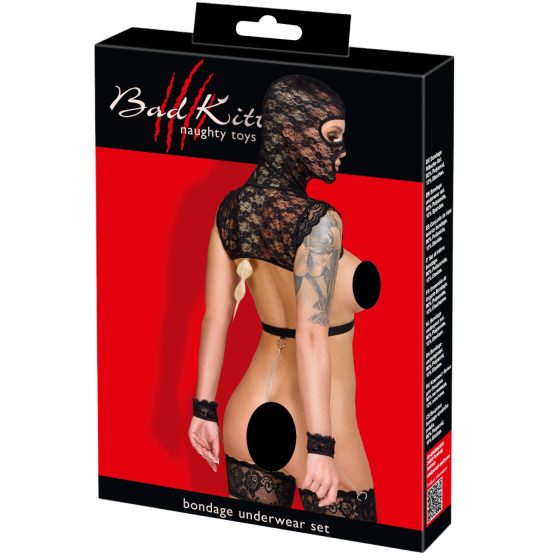 Bad Kitty - čipkovaná BDSM sada (čierna)