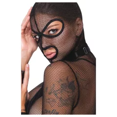   Bad Kitty - BDSM priesvitná sieťovaná súprava s bičíkom (čierna) - M