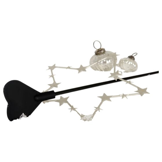 Srdcová silikónová palička - čierna