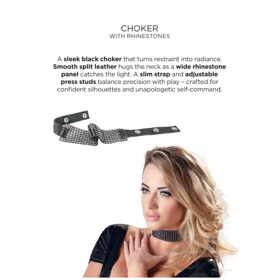 Bad Kitty - obojok so strassmi - čierny