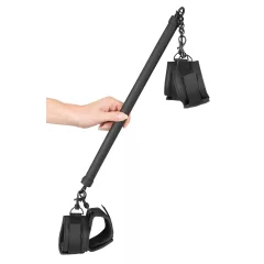   Fetish - bondage sada s tyčou - umelá koža - čierna - 6 dielov