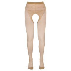 Cottelli - pásikavé erotické pančuchy - telová farba