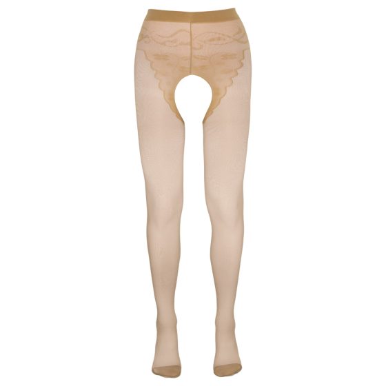 Cottelli - pásikavé erotické pančuchy - telová farba - 2