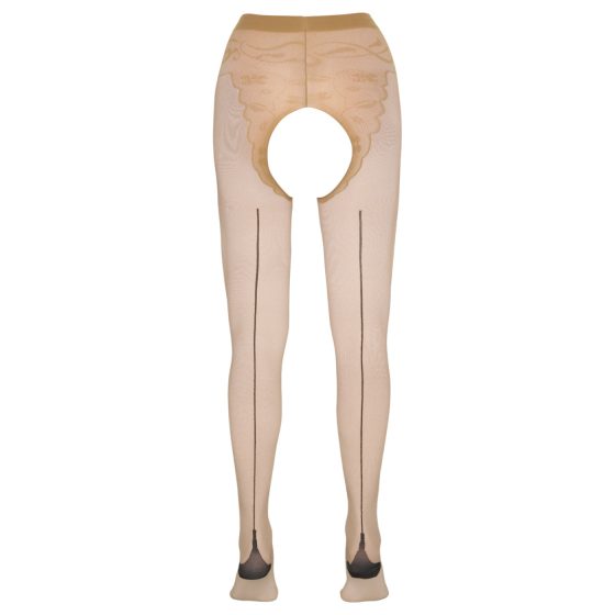 Cottelli - pásikavé erotické pančuchy - telová farba - 2