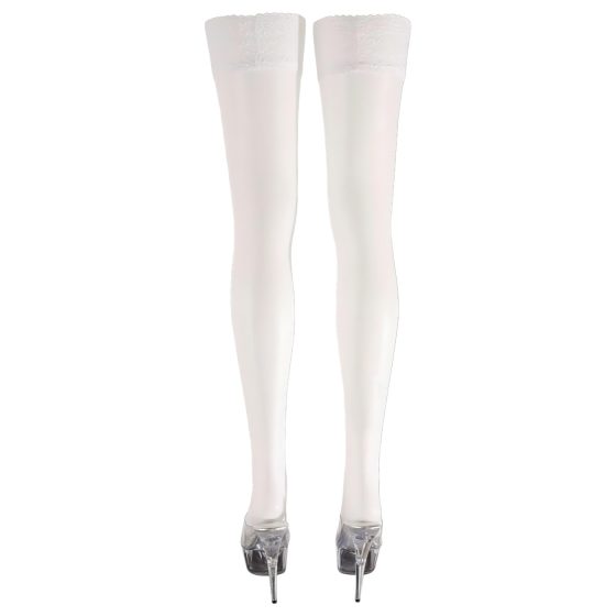 Cottelli - samodržiace pančuchy - biele saténové - 2/M