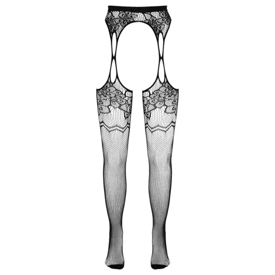 Cottelli - vzorované sieťované sexy pančuchy - čierne (S-L)