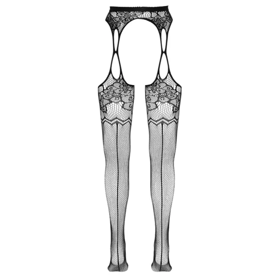Cottelli - vzorované sieťované sexy pančuchy - čierne (S-L)