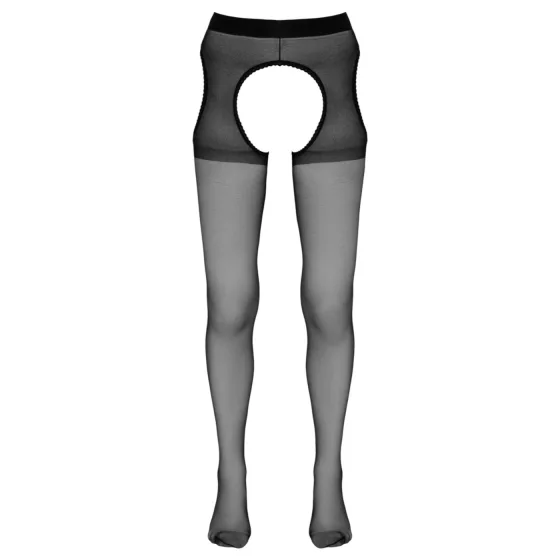 Cottelli - otvorené (crotchless) pančuchové nohavice (čierne)