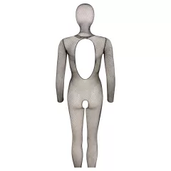   Cottelli Fantasy - čierne sieťované body s maskou a otvorom (S-L)