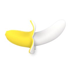   Lonely - dobíjací, vodotesný, banánový vibrátor (žlto-biely)