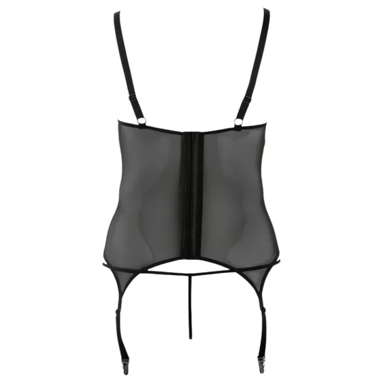 Cottelli - dámsky top pre plnšie tvary - čierny - kvetinový vzor - XXL