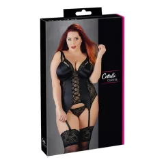   Cottelli Plus Size - variabilný vrchný diel s podväzkami (čierny)