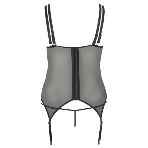 Cottelli Plus Size - variabilný podväzkový top (čierny)