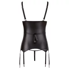 / Cottelli Bondage - lesklý push-up top s putami (čierny)