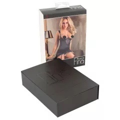   / Abierta Fina - trblietavý reťazový top a tanga (čierna)