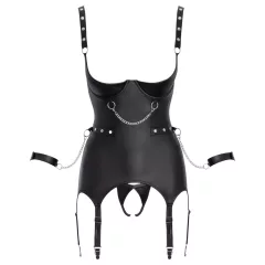 Cottelli - bondage súprava s podprsenkou - čierna - M