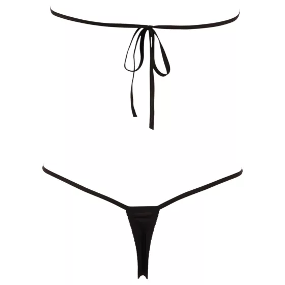 NO:XQSE - otvorené, čierne sexybodý s kamienkami (S-L)