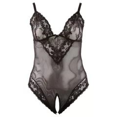 Cottelli Plus Size - čipkované body - čierne