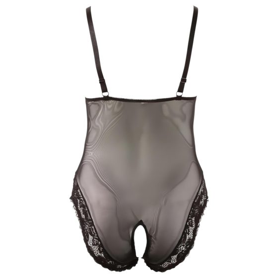 Cottelli Plus Size - čipkované body (čierne) - XXXXL