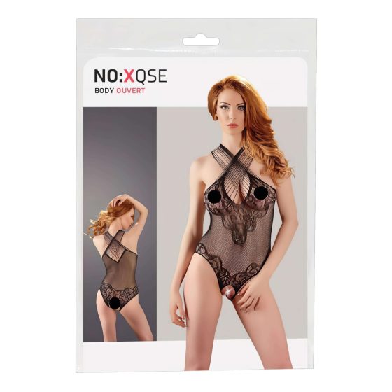 NO:XQSE - kvetinové náramkové, sieťované body - čierne (S-L)