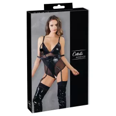 Cottelli Bondage - lesklé body s putami - čierne - M