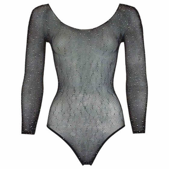 NO:XQSE - trblietavé sieťované body s dlhým rukávom - čierne (S-L)