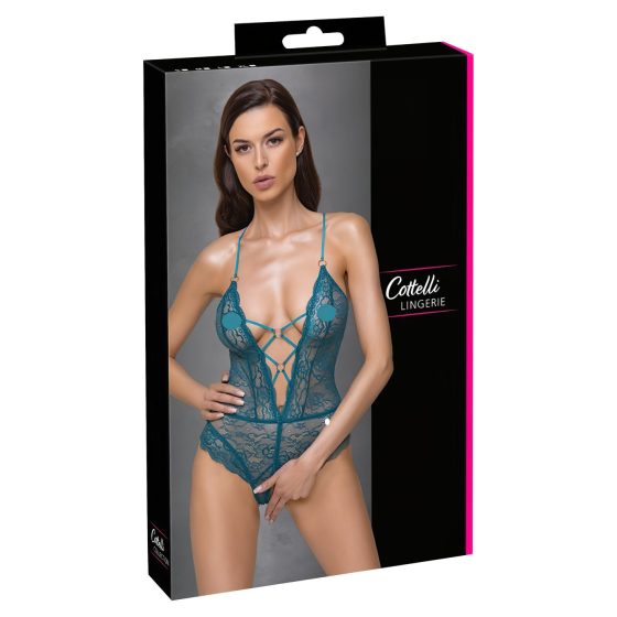 Cottelli - korzetové čipkové, otvorené body (zelené)