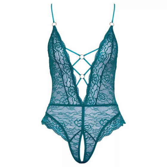 Cottelli - šnurovacie čipkované, otvorené body (zelené) - L