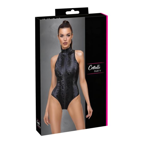 Cottelli Party - čierne body s hadím vzorom