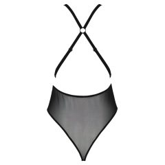   Passion Eco Zinnia - čipkované body s nízkym výstrihom (čierne) 