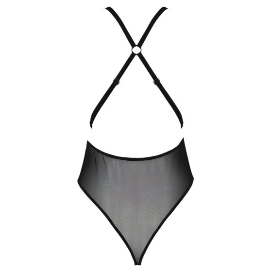 Passion Eco Zinnia - čipkované body s nízkym výstrihom (čierne) 