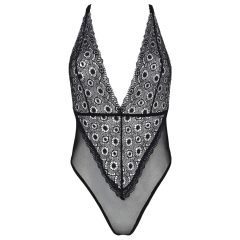   Passion Eco Zinnia - čipkované body s nízkym výstrihom (čierne) 