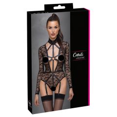 Cottelli - priehľadné body s remienkami (čierne)