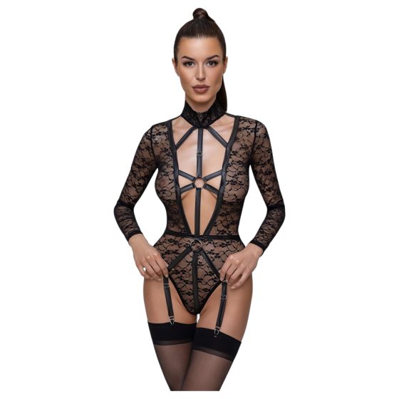Cottelli - priehľadné body s remienkami (čierne)