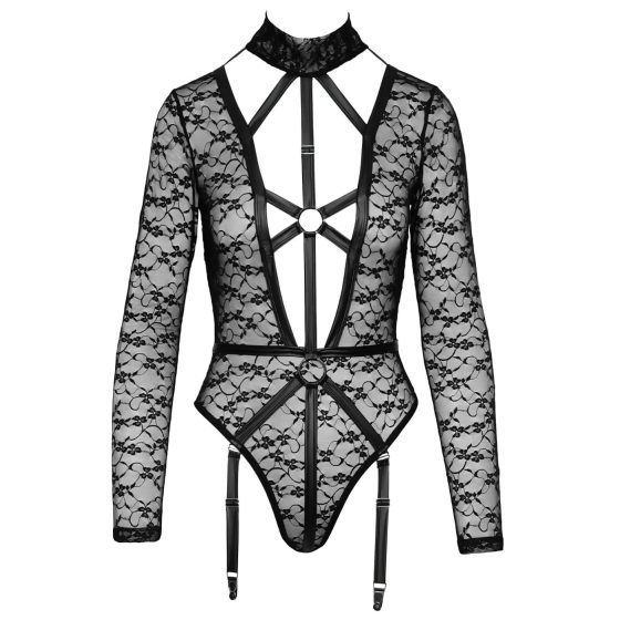 Cottelli - priehľadné body s remienkami (čierne)