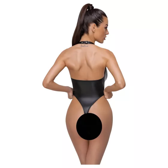 Cottelli Party - lesklé body s golierom na krk - čierne