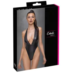   Cottelli Party - lesklé body s golierom na krk - čierne - M