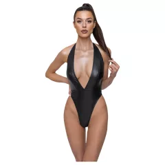   Cottelli Party - lesklé body s golierom na krk - čierne - M