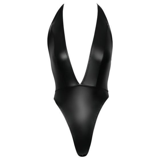 Cottelli Party - lesklé body s golierom na krk - čierne - M