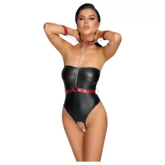 Cottelli Bondage - lesklé body a putá na ruky (čierne)