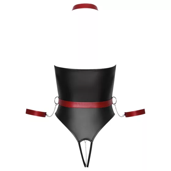 Cottelli Bondage - lesklé body a putá na ruky (čierne)