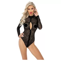 / Noir - dlhý rukáv s leopardím vzorom (čierny) - M