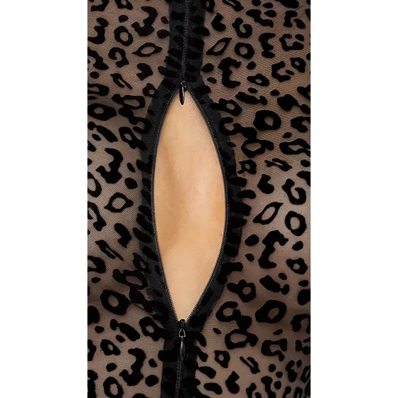 / Noir - dlhý rukáv s leopardím vzorom (čierny) - M