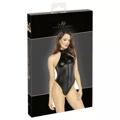 Noir - lesklé body s krkovým popruhom (čierna) - M