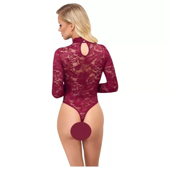 Cottelli - priehľadné čipkované body (červené) - XXL