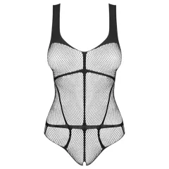   Obsessive - erotické sieťované body s otvoreným rozkrokom - čierne - S-L
