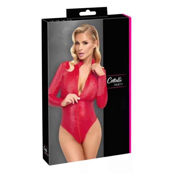 Cottelli - erotické body - hadí vzor - červené